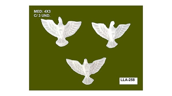 APLIQUE EM RESINA DIVINO PEQUENO - LLA-258 - C/3 UNID.