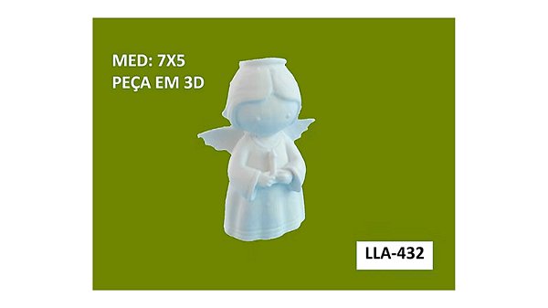 APLIQUE EM RESINA ANJO EM 3D - LLA-432