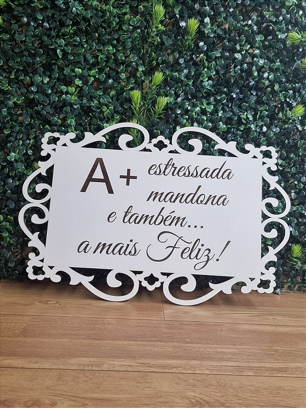 PLACA DE CASAMENTO EM MDF 3MM BRANCA. COM GRAVAÇÃO A LASER