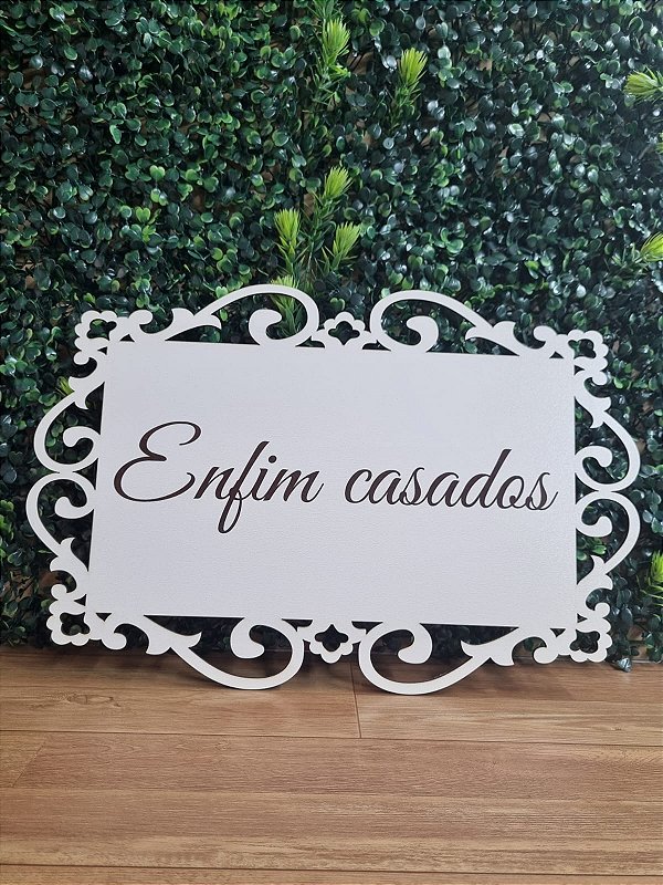 PLACA DE CASAMENTO EM MDF 3MM BRANCA. COM GRAVAÇÃO A LASER