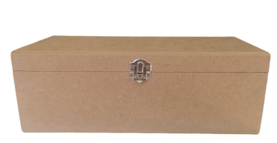 CAIXA MDF CRU COM FECHO PARA 2 CANECAS - 15X30X10