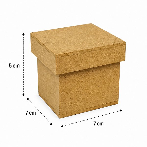 Caixa MDF Cru com Tampa - Organize com Estilo - 7x7x5