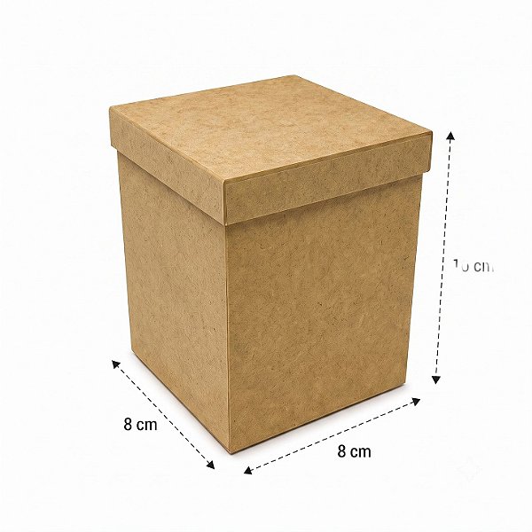 Caixa MDF Cru com Tampa - Organize com Estilo -8X8X10