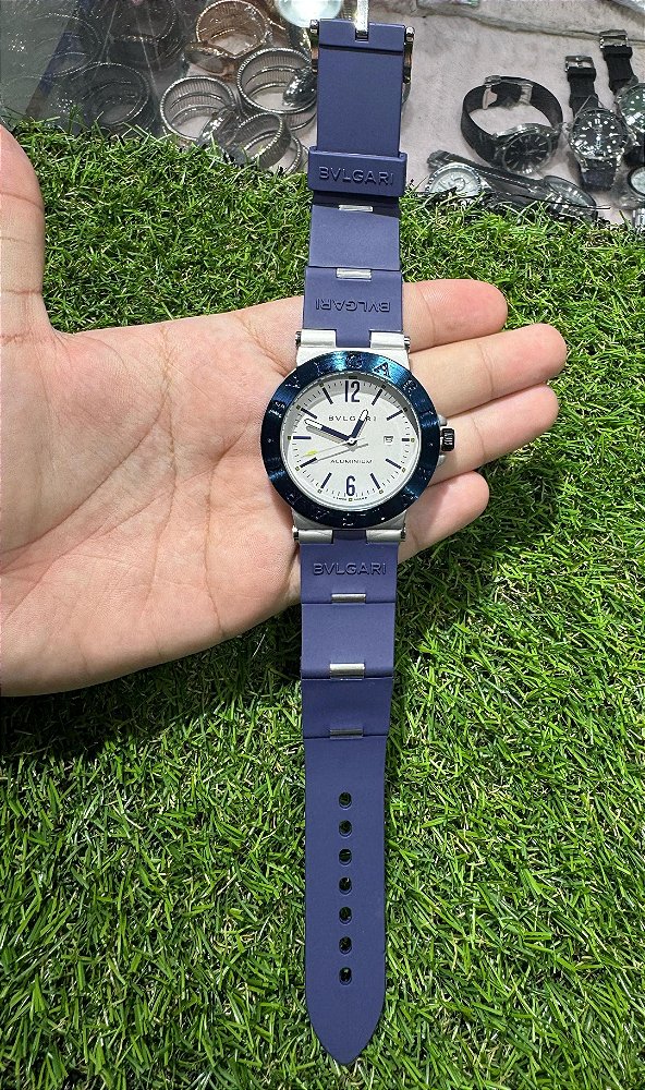 Relógio Fashion Luxo Masculino Modelo SKU BVLG500 - Bvlgari Aluminium