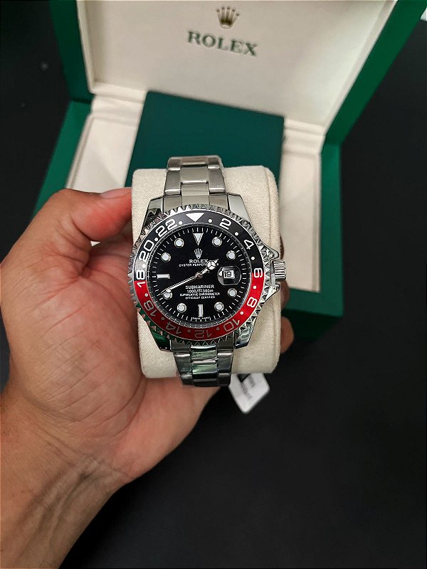 Relógio Executivo Luxo Masculino Modelo SKU RLX50011 - Rlx Submariner Prata