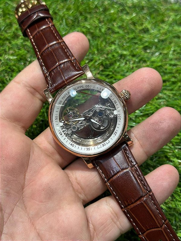 Relógio Executivo Luxo Masculino Modelo SKU PTKP900 - Ptk. Skeleton - Esqueleto