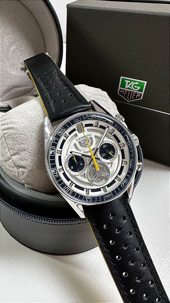 Relógio Executivo Luxo Masculino Modelo SKU TAGH1300 - T. H. Carrera Porsche Skeleton