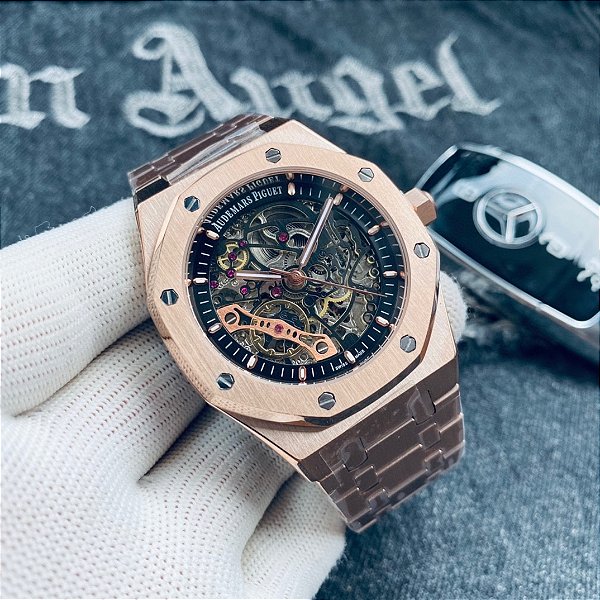 Relógio Casual Luxo Masculino Modelo SKU AUDPIG100 - A Piguet Skeleton Oak 15407