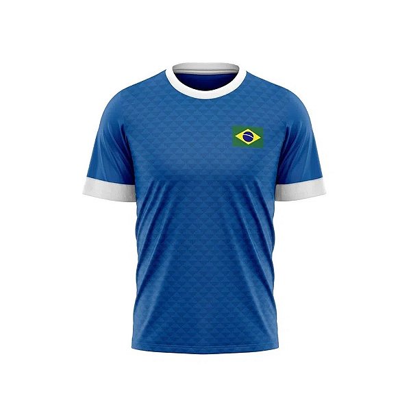 Camisa Braziline Brasil Jatobá Infantil Azul Branco