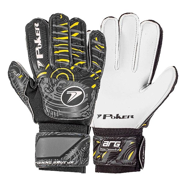 Luva Poker Goleiro Training Wave Infantil Preto Amarelo