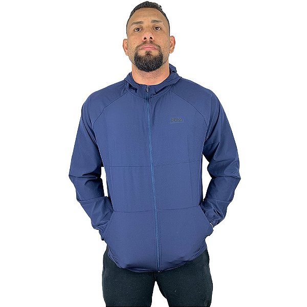 Jaqueta Fila Corta Vento Sport Masculina Marinho Preto