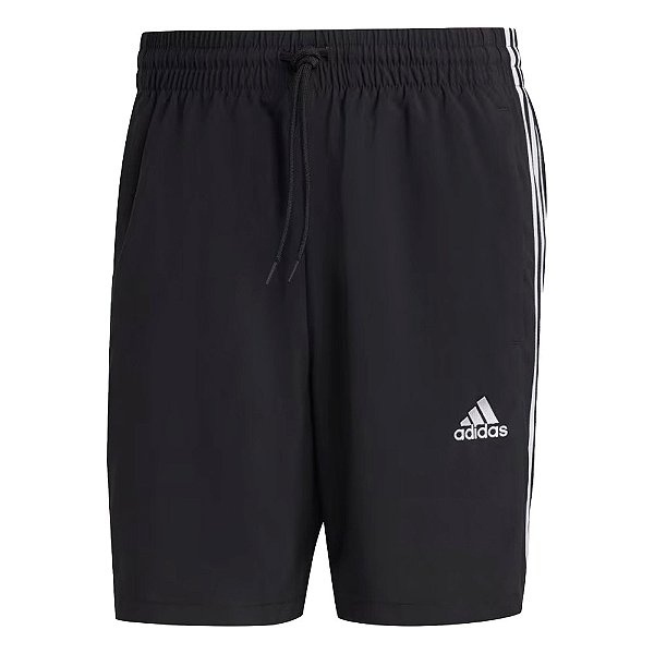 Bermuda Adidas Essentials Chelsea 3-Stripes Masculina Preto Branco