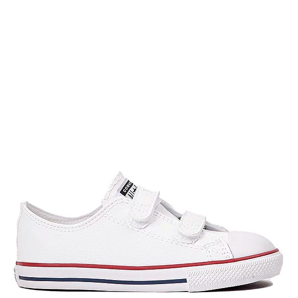 Tênis Converse All Star 2V Infantil Branco Vermelho Marinho