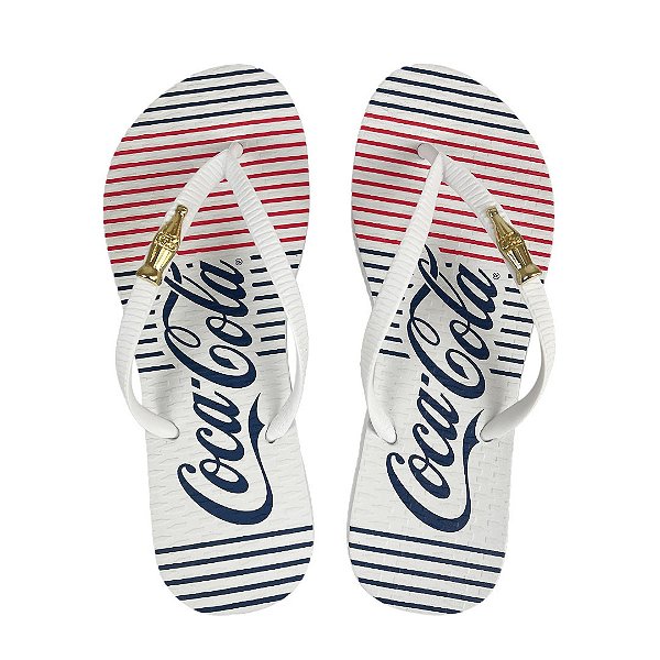 Chinelo Coca Cola Classic Lines 24/25 CC4376 Feminino Branco Branco