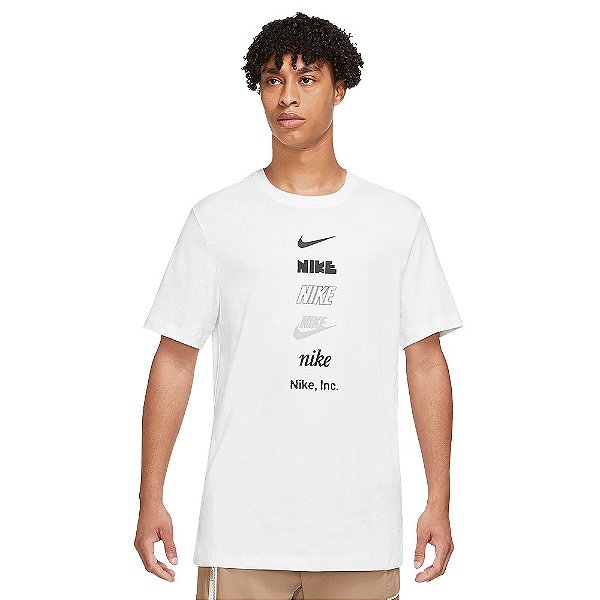 Camisa Nike Tee Club Logos Masculina Branco