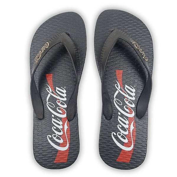 Chinelo Coca-Cola Spencer CC3691 Masculino Preto Preto
