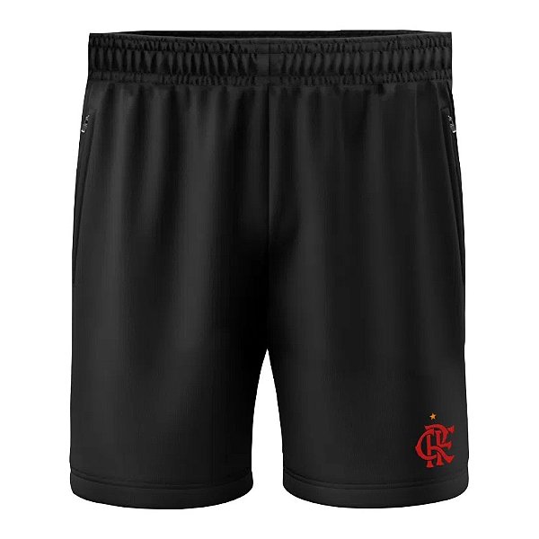 Bermuda Braziline Flamengo Scatty Preto Vermelho