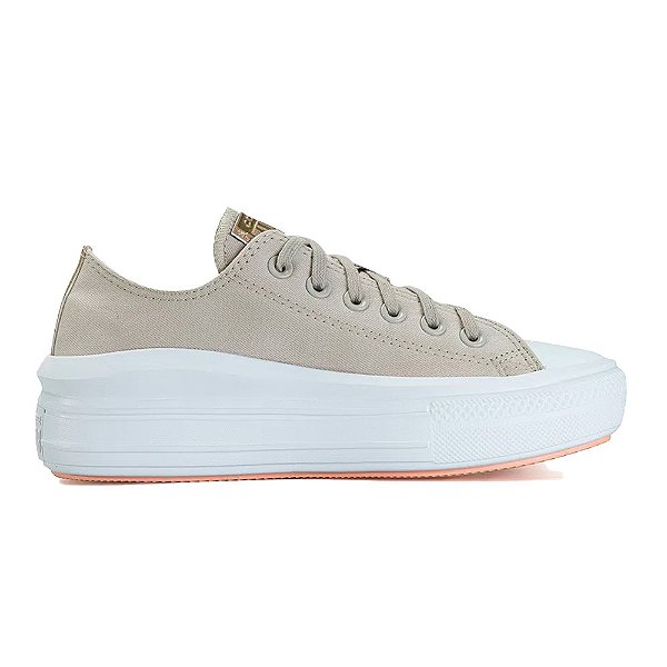 Tênis Converse Chuck Taylor All Star Move Ox Feminino Bege Ouro Branco