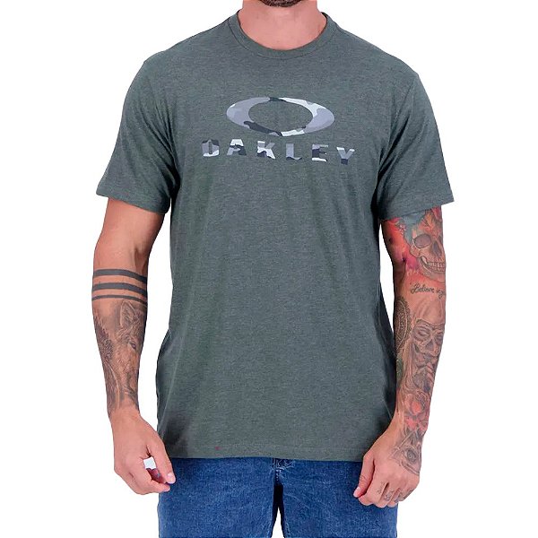 Camisa Oakley Camo SS Masculina Cinza Camuflado