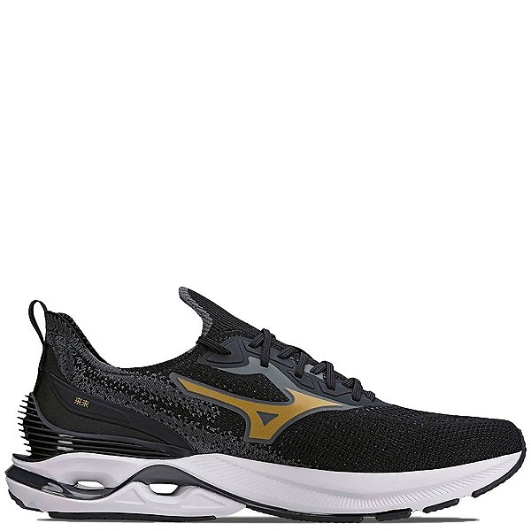 Tênis Mizuno Wave Mirai 6 Masculino Preto Dourado
