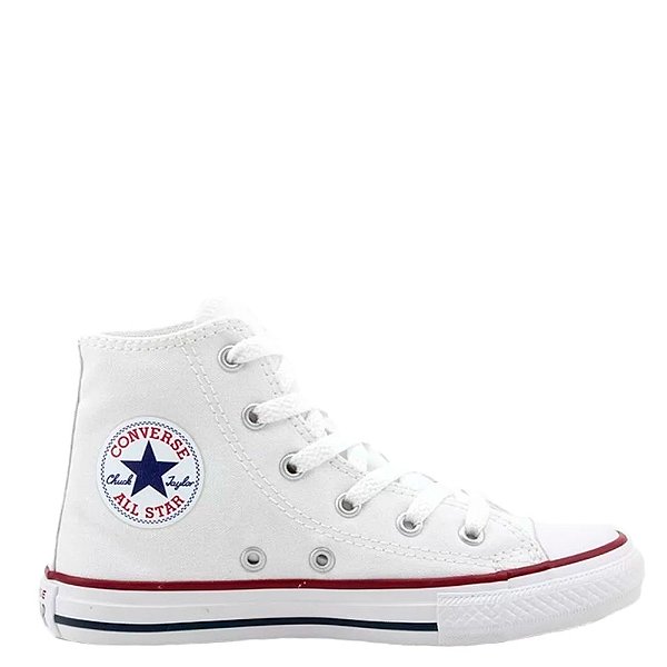 Tênis Converse All Star Chuck Taylor Hi Cano Alto Infantil Branco