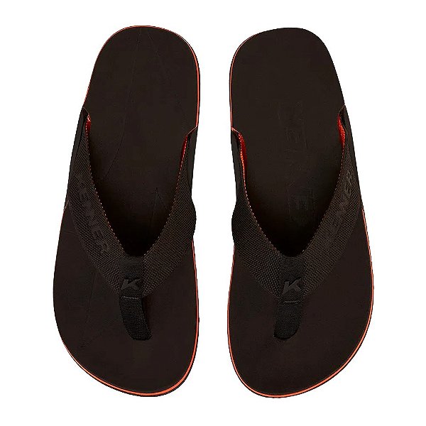 Chinelo Kenner NK6 Ampass Masculino Preto Laranja
