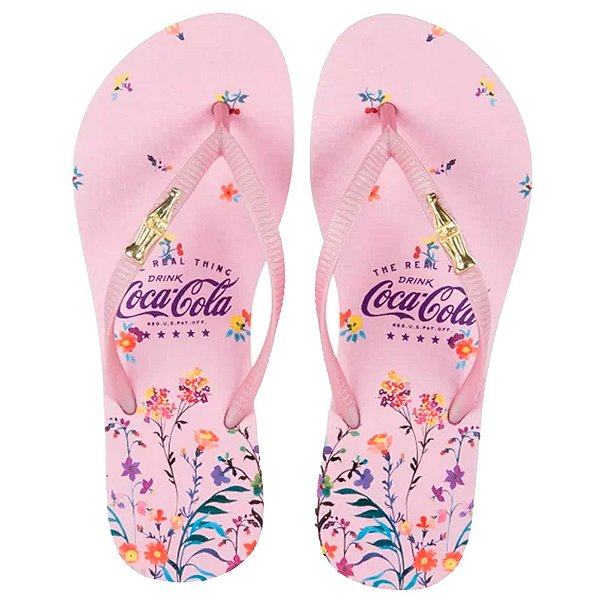 Chinelo Coca Cola Valencia CC4137 Feminino Rosa Claro