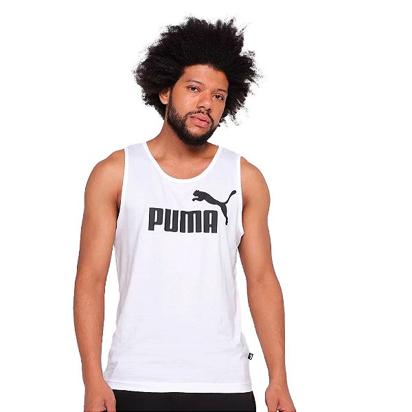 Regata Puma Essentials Masculina Branco Preto