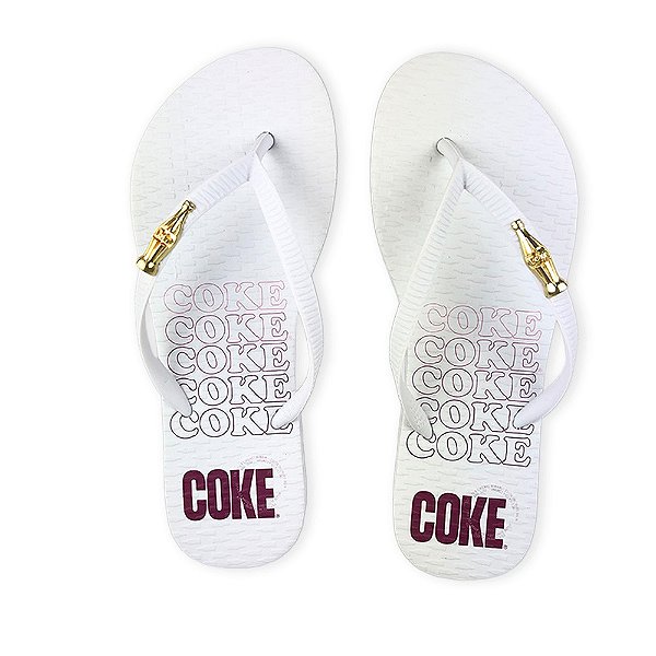 Chinelo Coca Cola Gradient Coke 23/24 Feminino Branco Branco