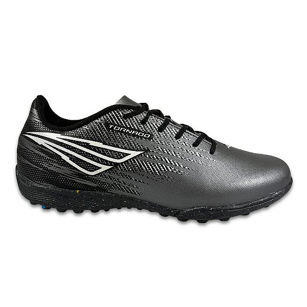 Chuteira Penalty Society Tornado Masculino Chumbo Preto Branco