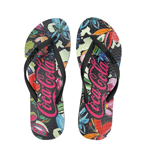 Chinelo Coca Cola Bahai 24/25 CC4402 Feminino Preto Preto