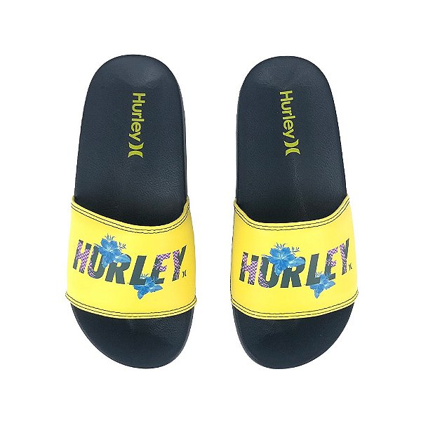 CHINELO HURLEY SLIDE FEM FASTLANE 2 MARINHO/AMARELO
