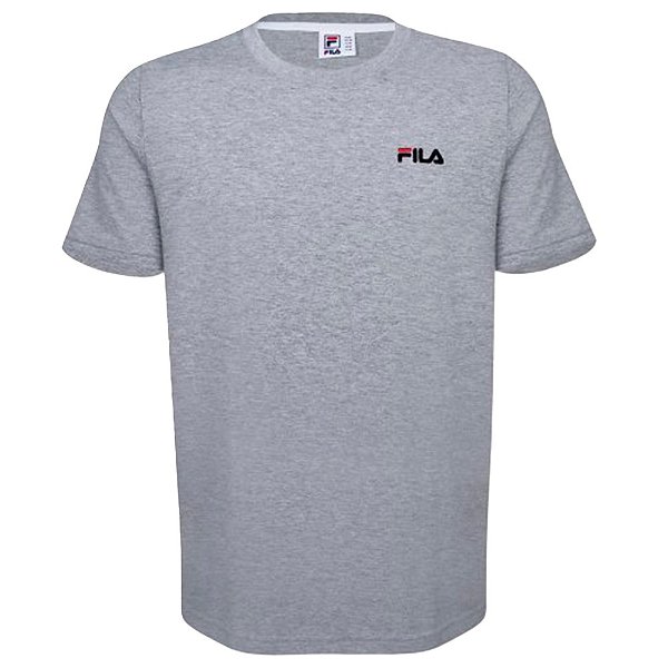 Camisa Fila Classic Masculina Cinza Preto Vermelho