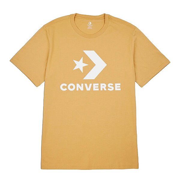 Camisa Converse Go-to Logo Star Chevron Tee Masculina Bege Branco