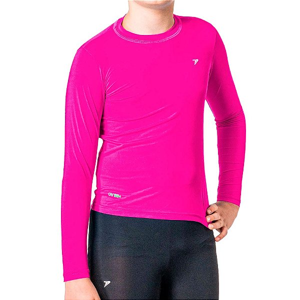 Camisa Poker Fator De Proteção UV 50+ Infantil Rosa