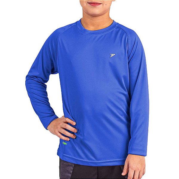 Camisa Poker Fator De Proteção UV 50+ Infantil Azul