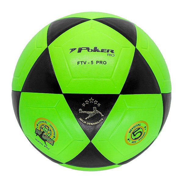 Bola de Futevôlei Vulcanizada PU Verde/Preto
