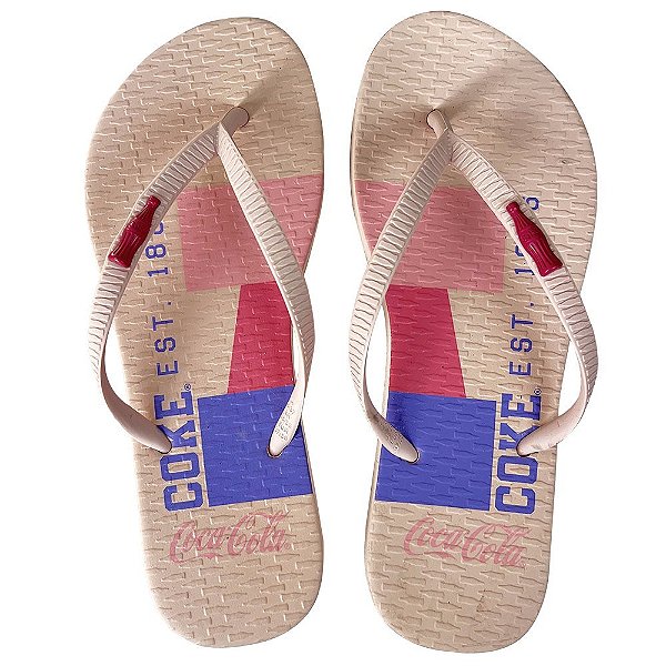Chinelo Coca Cola Block Color 24/25 CC4475 Feminino Rose Claro
