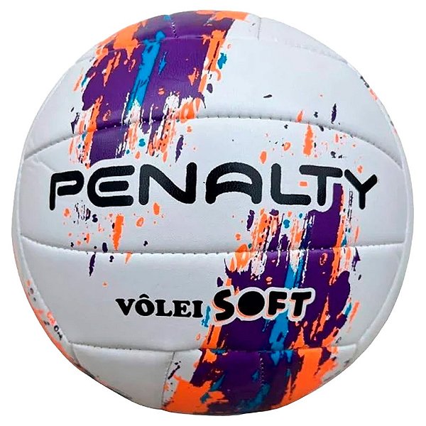 Bola Penalty Vôlei Soft XXIII Unissex Branco Roxo Laranja