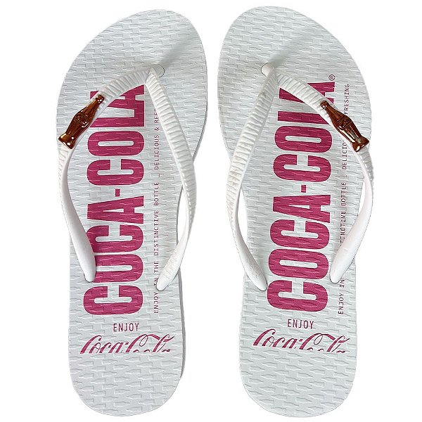 Chinelo Coca Cola Glam 24/25 CC4476 Feminino Branco Branco
