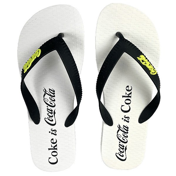 Chinelo Coca Cola Coke 24/25 CC4504 Masculino Branco Preto