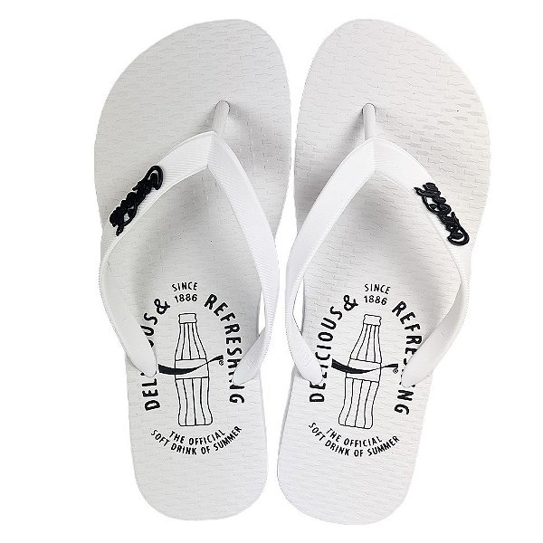 Chinelo Coca Cola Soft Drink 24/25 Masculino Branco Branco