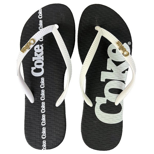 Chinelo Coca Cola Big Coke 24/25 Feminino Preto Branco