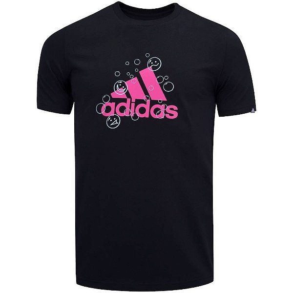 Camisa Adidas Smile - Preto e Rosa