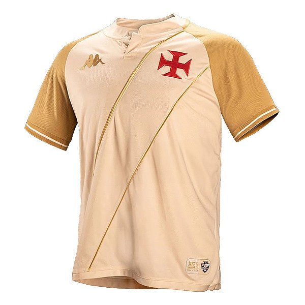 Camisa Oficial Vasco da Gama III 24/25 Masculino Bege Dourado