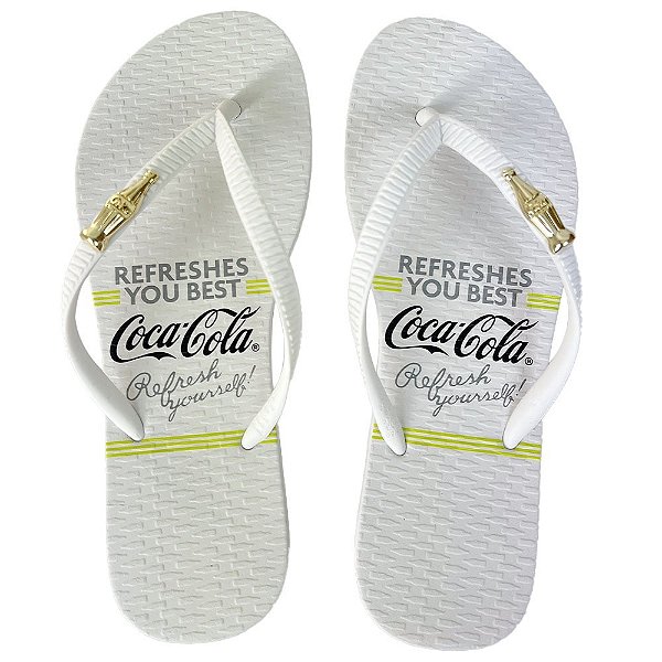 Chinelo Coca Cola Bluffs 24/25 CC4487 Feminino Branco Branco