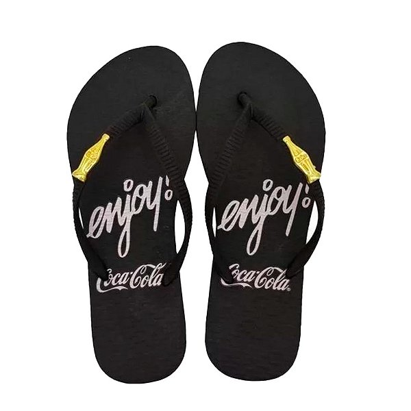 Chinelo Coca Cola Enjoy Bright Feminino Preto Preto