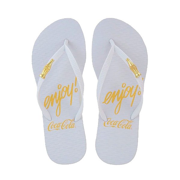 Chinelo Coca Cola Enjoy Bright Feminino Branco Branco