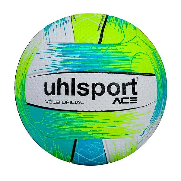 Bola Volêi Oficial Uhlsport Ace Branco Azul Amarelo