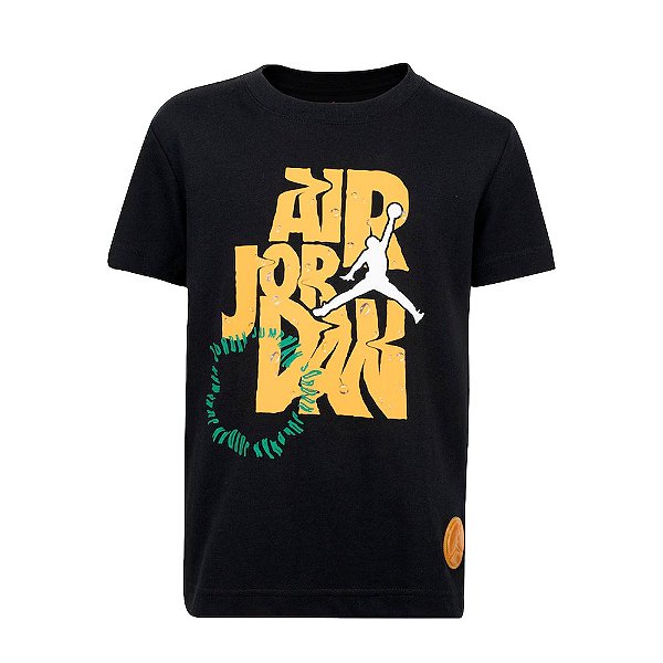 Camisa Jordan Fuel Up Down Drps Infantil Preto Amarelo
